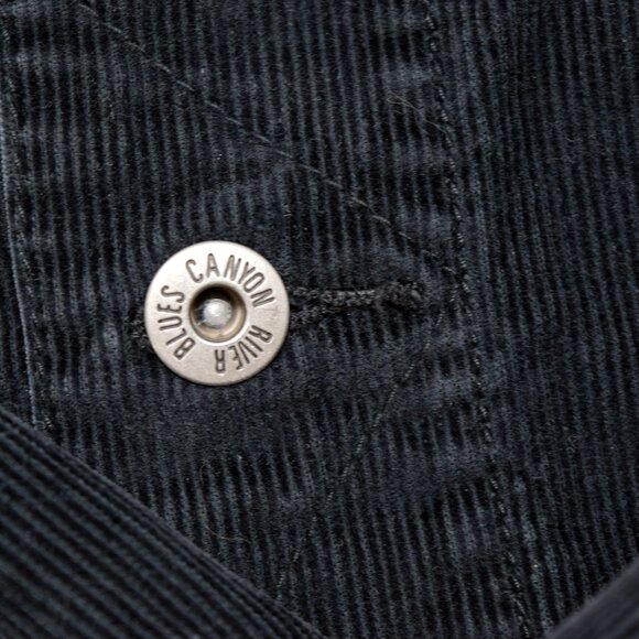 Canyon River Blues Corduroy Jacket Men Large Button Up Black Casual Cozy Outdoor - Picture 9 of 12